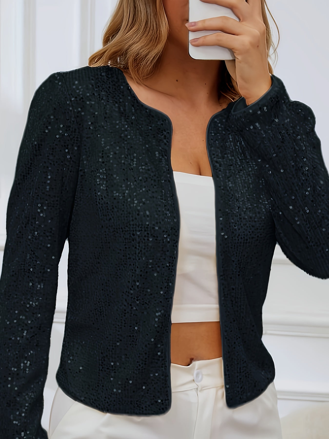Veste Élégante à Paillettes pour Femme