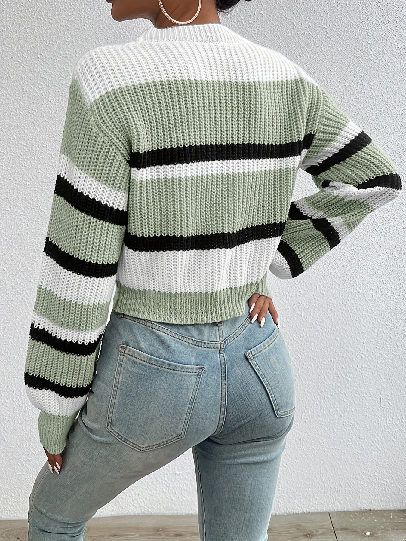 Pull en maille rayé cropped - Selene